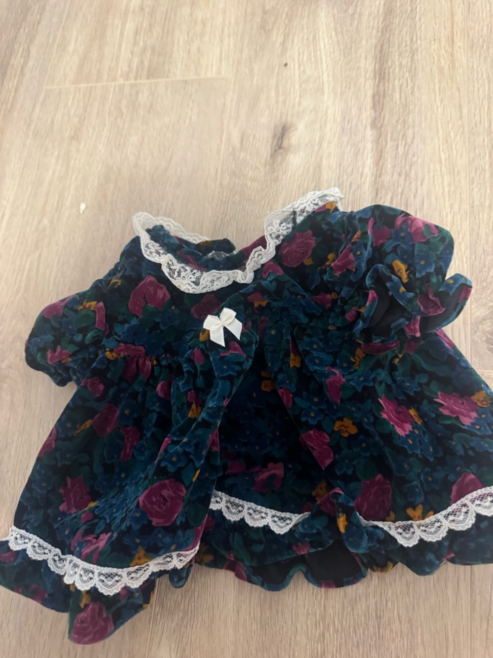 Floral Velvet Lace Vintage dress and short set